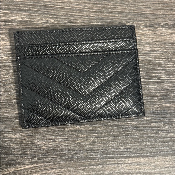 Saint Laurent Black Card Holder with Gold Logo - Picture 4 of 6